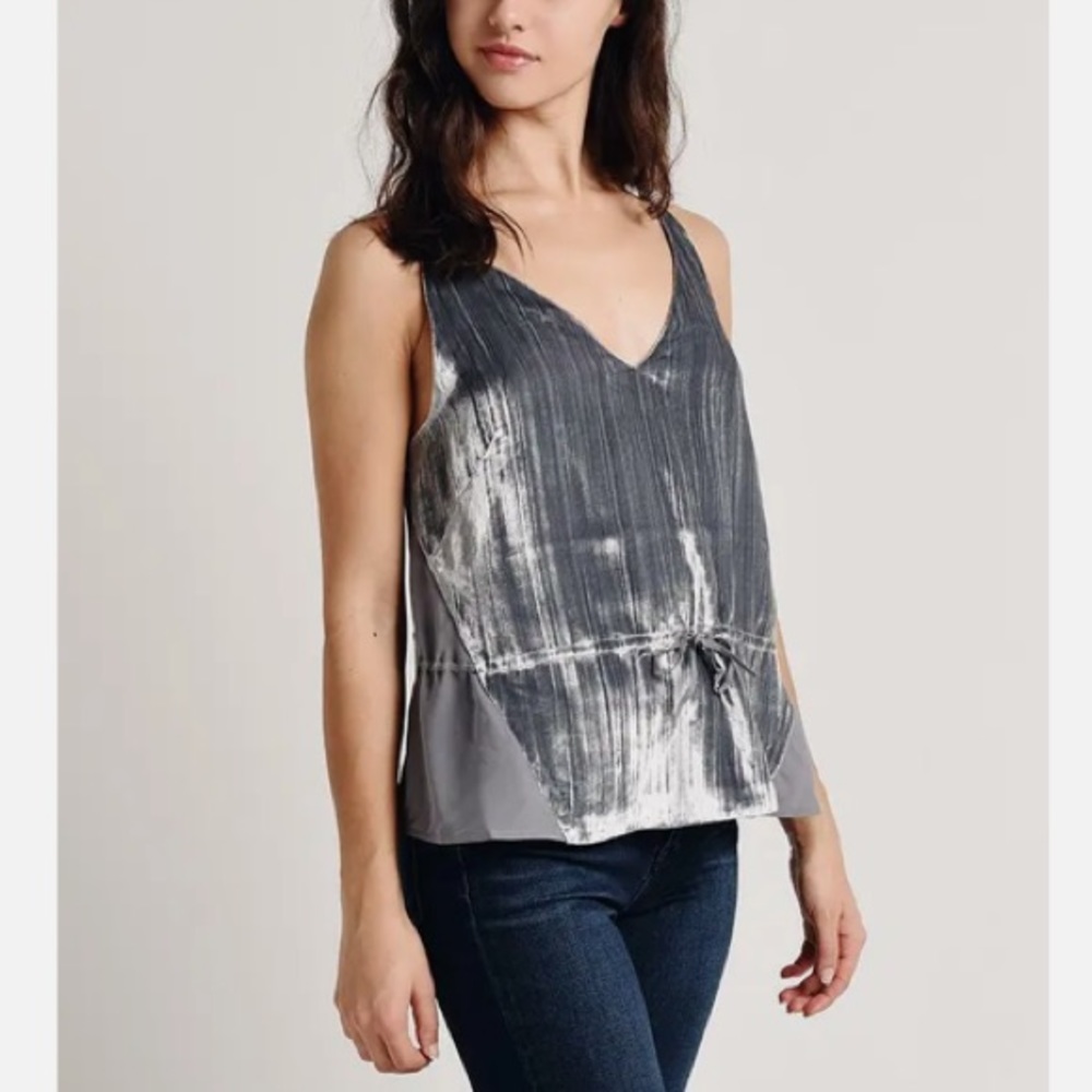 NWT J Brand Lucy Velvet Peplum Cami in Dark Whistle  Size XS